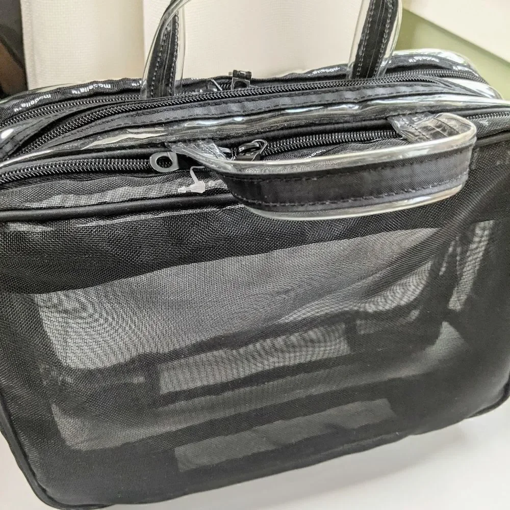 Modella Plastic And Black Nylon Mesh Shower Bag